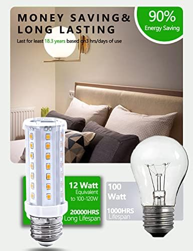 LED Izzó 100W Egyenértékű 1200 Lumen 6500K Nappal Fehér 10W LED Kukorica E26 Villanykörte Alap Nem-szabályozható Ventilátor
