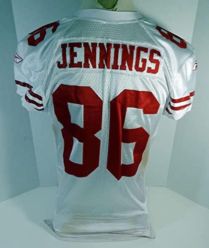 2009-ben a San Francisco 49ers Brian Jennings 86-Os Játék Kiadott Fehér Jersey 48 DP23357 - Aláíratlan NFL Játék Használt