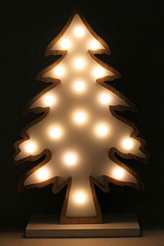 函館クリスマスファクトリー Fehér Fa LED spot Lámpa Tárgy, 約高さ31×幅20×奥行6cm, wht