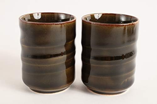 Mino ware Japán Kerámia Pár Rövid Yunomi Chawan Tea Csésze Oribe Zöld Fényes Japánban készült (Japán Import) SZY003