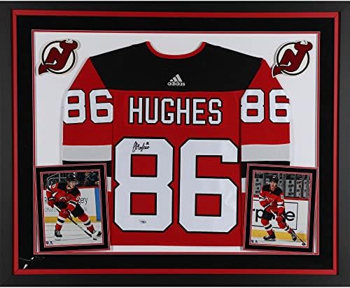 Jack Hughes New Jersey Devils Deluxe Keretes Dedikált Piros Adidas Hiteles Jersey - Dedikált NHL-Mezek