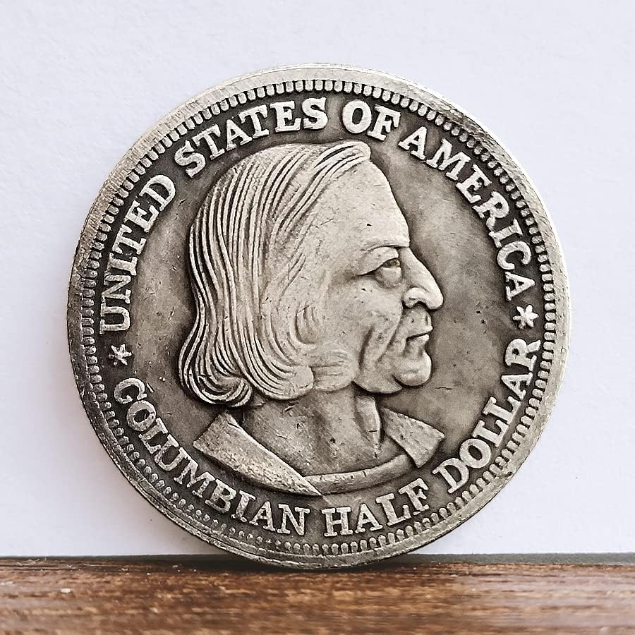 1892-Ben Az Amerikai Chicago Kiállítás Fél Dollár Megemlékező Ezüst 50 Cent Külföldi Érme-Antik Érme