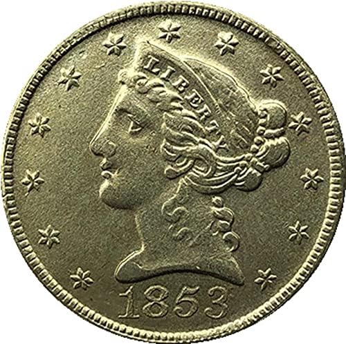 1853 Amerikai Szabadság Sas Érme, Arany-Bevonatú Fizetőeszköz Kedvenc Érme Replika Emlékérme Gyűjthető Érme Szerencse