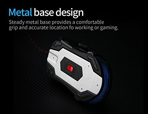 RGB Gaming Mouse Vezetékes LED-Egerek - Hcman Légzés Háttérvilágítású Optikai USB Egér 5000 DPI-8 Programozható Gomb,PC
