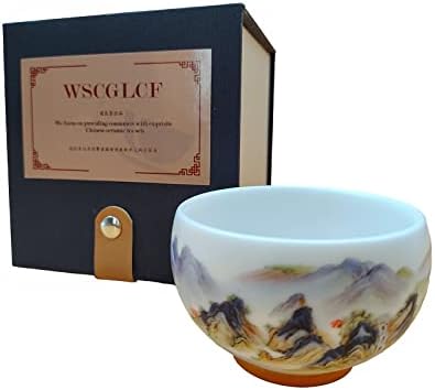 WSCGLCF Kerámia teáscsésze, kis fehér porcelán teáscsésze, kung fu teáscsésze, Kínai táj tervezés, gyönyörű kézimunka.