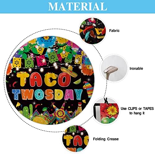 Allenjoy 68 x 45 Taco Twosday 2. Születésnapi Party Hátteret Mexikói Fiesta Téma Második Bday Party Kellékek Banner