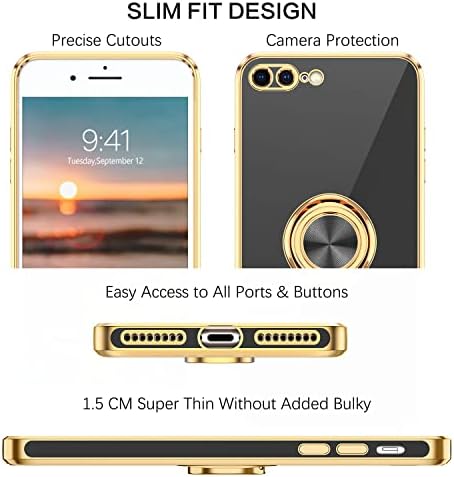 BENTOBEN iPhone 8 Plusz az Esetben, iPhone 7 Plus Case, Slim Fit Gyűrű Jogosultja Állni Mágneses Autós tartó Támogatott
