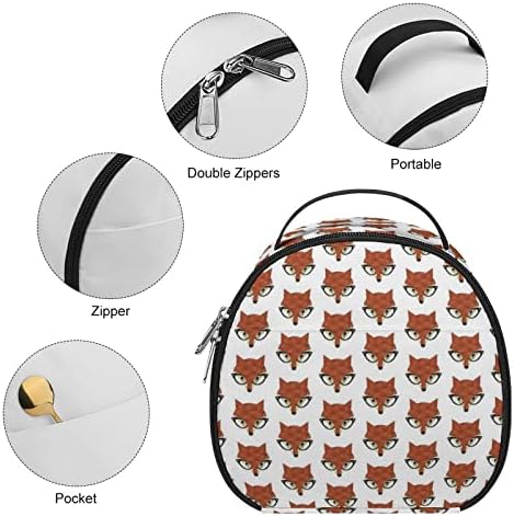 Csípő Fox Aranyos Ebéd Bag Szigetelt Bento Box Újrafelhasználható Hűvösebb Tote Konténerek Jég Iskolába Utazás