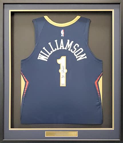 New Orleans Pelicans Sion Williamson Dedikált Keretes Kék Nike Jersey Fanatikusok Raktáron 191193 - Dedikált NBA Mezek