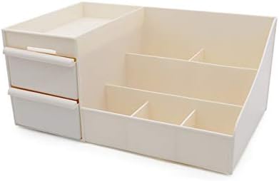 MJCSNH Caja de almacenamiento cosméticos cajón sobremesa maquillaje plástico tocador cuidado la piel estante organizador