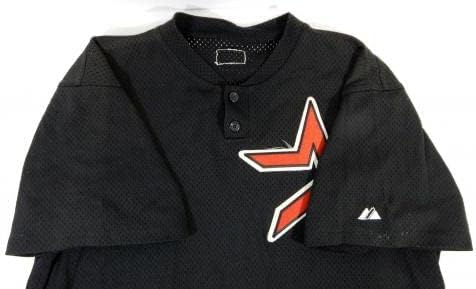 2000-01 Houston Astros 31 Játékban Használt Fekete Jersey gyakorlást NP Rem 46 79 - Játék Használt MLB Mezek