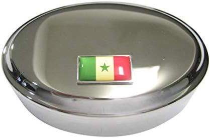 Vékony Határos Köztársaság Szenegál Zászló Ovális Bizsu Ékszer Doboz