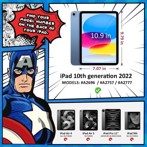 iPad 10 Generáció Esetében Gyerekek, iPad 10 Esetben 10.9 2022, [Kölyök Bizonyíték] Ambison Ütésálló tok Kezelni/Állítható