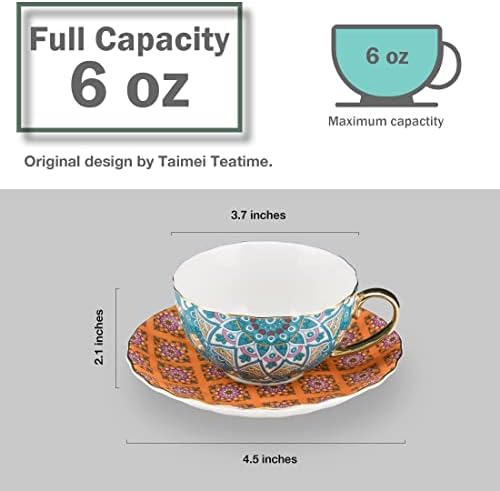 Taimei Teazsúr Porcelán teáscsésze, valamint Csészealjak Csomag Kínai Fekete Tea
