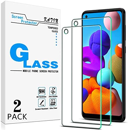 KATIN [2-Pack] képernyővédő fólia Samsung Galaxy A21s Edzett Üveg Anti Karcolás, Buborék Mentes, 9H Keménység, Könnyen