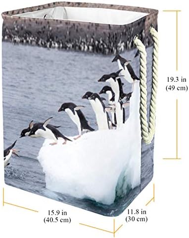 DEYYA Vízálló Szennyes Kosarat Magas, Erős Összecsukható Pingvin Állat Print Gátolják a Felnőtt Gyerekek Tini Fiúk,