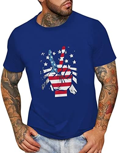 UBST Férfi Hazafias Rövid Ujjú póló Nyári Amerikai Zászlót a Győzelem Nyomtatás Sleeve Alkalmi Laza Divat Póló Maximum