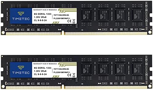 Timetec 16GB KIT(2x8GB) DDR3 / DDR3L 1333MHz PC3-10600 Non-ECC nem pufferelt 1,5 V / 1.35 V CL9 2Rx8 Dual Rank 240 Pin
