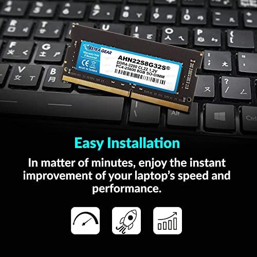 Astra-Felszerelés 8GB(1x8GB) 3200MHz DDR4 nem pufferelt Non-ECC so-DIMM Frissítés Laptop Notebook Memória 1.2 V CL22
