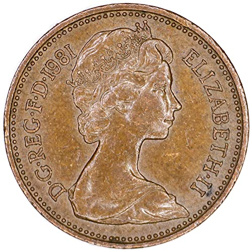 1981 egyesült KIRÁLYSÁG Elizabeth II-2. Portré 1 New Penny Jó