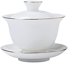 SILINE Klasszikus Kínai Tea Tál,Faggyút Jade Fehér Porcelán Gaiwan Tea Csésze Készlet központi egység Kung Fu Tea