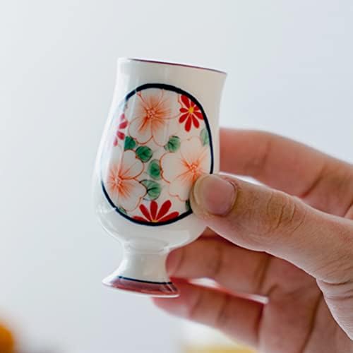 SHERCHPRY Nagy Bögre Kávé 20 Oz Kerámia Kung Fu Tea Csésze Kínai Porcelán Bögre Tea Japán Stílusú Virág Mintás Vintage