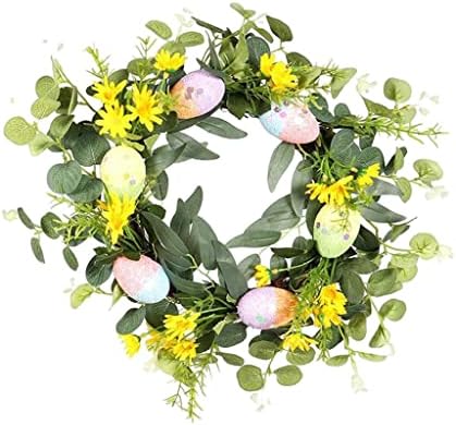 JAHH Húsvéti Tojás, Eukaliptusz Koszorú Mesterséges Virág Ablak, Ajtó, Lógó Koszorú Dekoráció az Otthoni Húsvéti Dekoráció