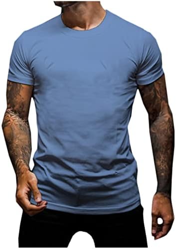 Férfi Szilárd Sleeve T-Shirt Standard-Fit Sportos Póló - Divatos Rövid Ujjú, Kényelmes, Modern, Felszerelt Alapvető