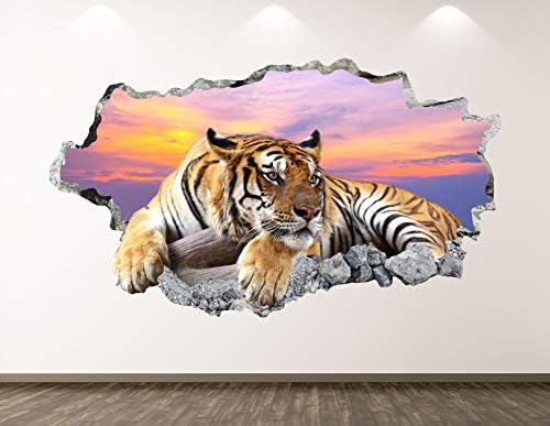 Nyugat-Hegy Tigris Fali Matrica Art Dekoráció 3D-s Összetört Állat Matrica Poszter, Gyerek Szoba Falfestmény, Egyedi