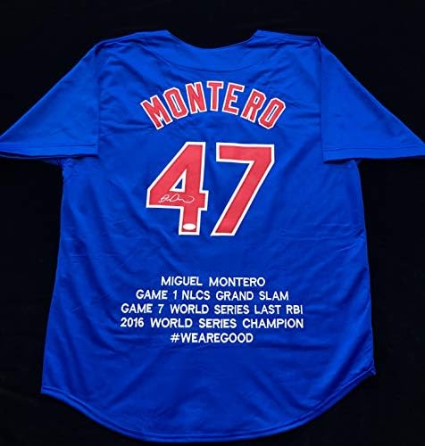 Miguel Montero Aláírt Dedikált Kék Stat Baseball Jersey SZÖVETSÉG COA