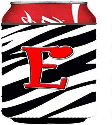 Caroline Kincsek CJ1024-ECC Levelet E Kezdeti Monogram - Zebra Piros vagy Üveg Ölelkezős, Lehet Hűvösebb Ujja Ölelkezős