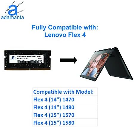 Adamanta 16GB (1x16GB) Laptop Memória bővítés, Kompatibilis a Lenovo Flex 4, Ideapad, Thinkpad, Jóga DDR4 2133Mhz PC4-17000