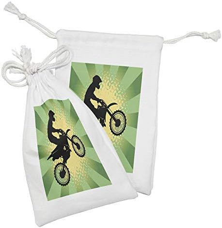 Lunarable Dirt Bike Szövet táska 2, Starburst Csíkos Halftone Stílus Pontok Háttér Lovas, Kis Zsinórral Táska Pipere
