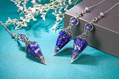 GEHECRST Lapis Lazuli Gyógyító Kristály Dowsing Inga, valamint Orgon Gyógyító Kristály Piramis a Wicca Boszorkányság