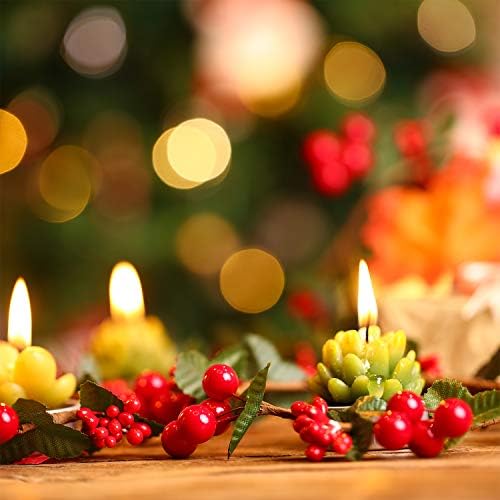 WILLBOND 6 Csomag Karácsonyi Gyertya Gyűrűk Koszorúk Mini Őszi Bogyó Gally Koszorú, Gyertya, Koszorú Parasztház Gyertya