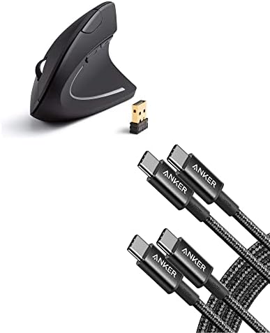 Anker 333 USB-C-USB-C Kábel (6ft 100W, 2 Csomag), USB 2.0 C Típusú Töltő Kábel gyorstöltés & Anker 2.4 G Wireless Függőleges