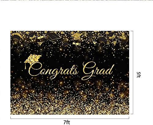 Lofaris Osztály 2023 Congrats Grad Fekete-Arany Csillogó Hátteret Gratulálok Arany Érettségi Kap Ünnepség, Bál Háttér