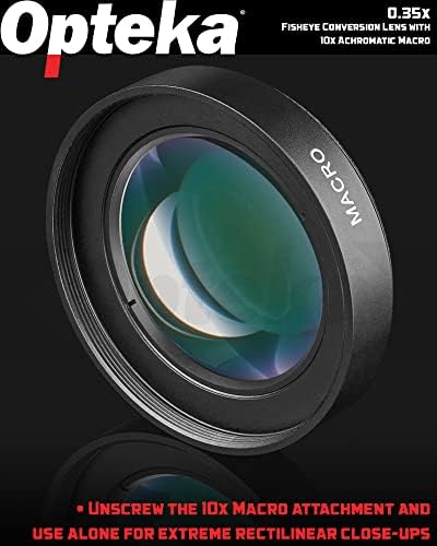 Opteka 58MM x 0.35 Halszem Széles Látószögű Objektív Kompatibilis Canon DSLR Kamerák, Beleértve a Makró Közelről Mellékletet