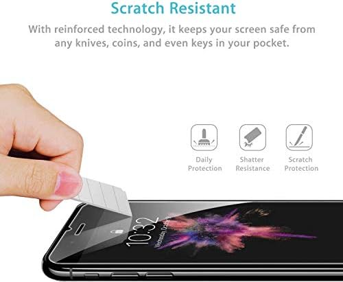 Syncwire képernyővédő fólia iPhone 8 7 6 6 - [3-Pack, Könnyű Telepítés Keret] 9H Keménység 2.5 D Edzett Üveg Fólia iPhone